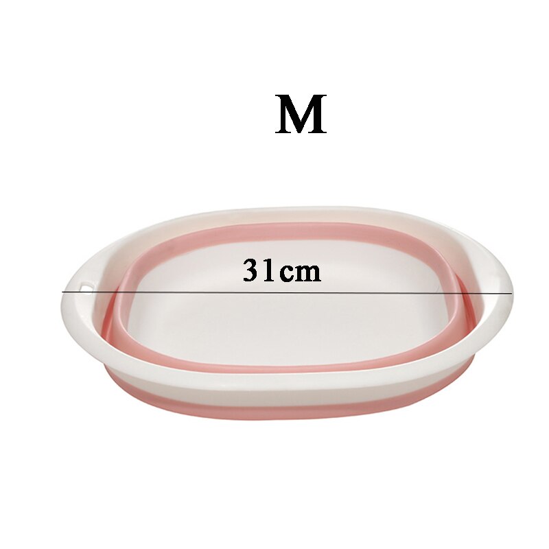 Portable Folding Basin Dirty Clothes Storage Underwear Cleaning Kitchen Sink Washing Basin Laundry Tub Baignoire pliable massage: Pink M