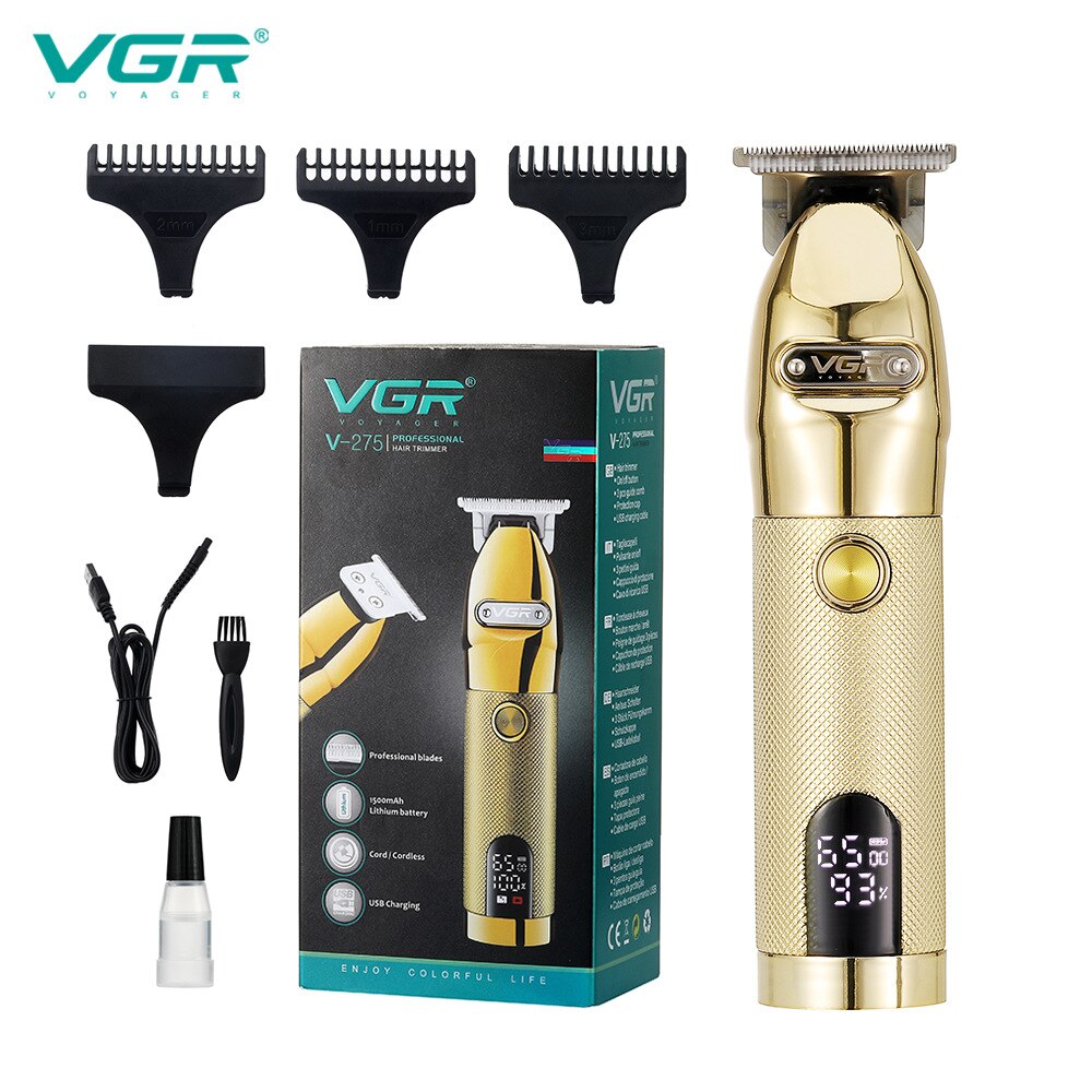 Vgr V-275 Professionele Elektrische Tondeuse Kapper Salon Usb Lading Mannen Cordless Led Display Kapsel Tondeuse