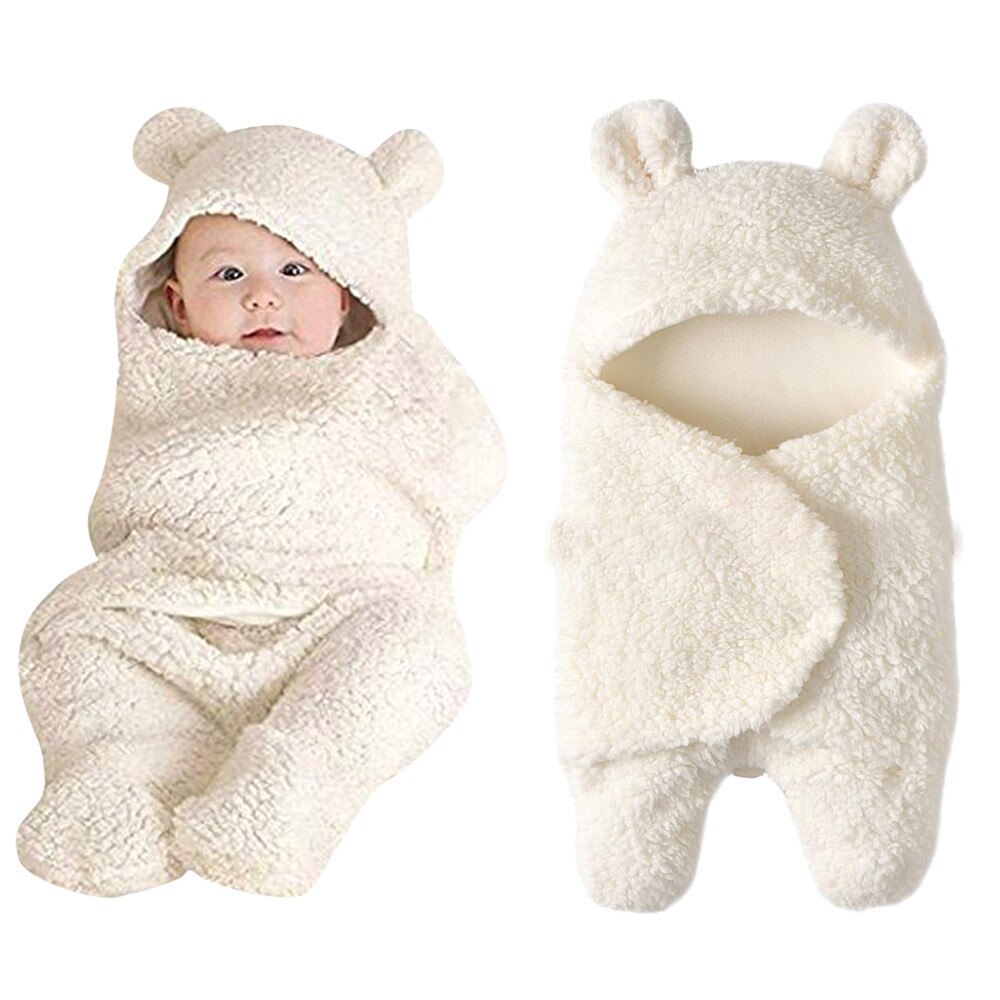 Baby deken wit slapen warme deken jongen meisje set winter pakket warm katoenen deken: White