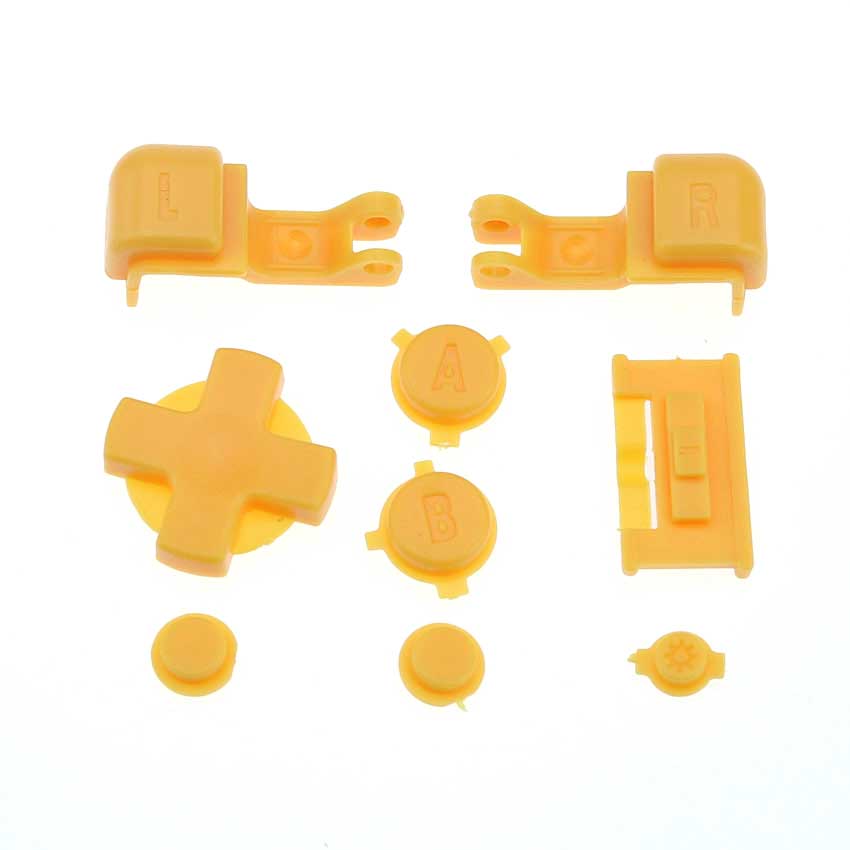 JCD 1 set Multicolore di Plastica Pieno Bottoni Set Per GameBoy Advance SP Power On Off Pulsante per GBA SP R L A B D-Pad Bottoni: I Yellow