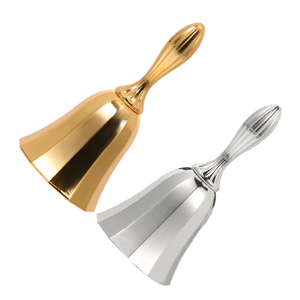 2Pcs Decorative Hand Bells Vintage Call Bells Bar Restaurant Call Bells