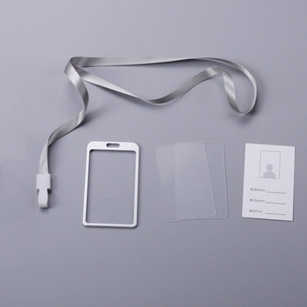 Metal ID Badge Card Holder Business Security Pass Tag Holder with Lanyard