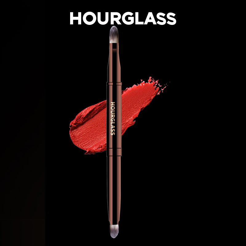 Hourglass Makeup Brush- No.16 Retractable Double-Ended Lip Brush Soft Fiber Hair Single Lip Brush