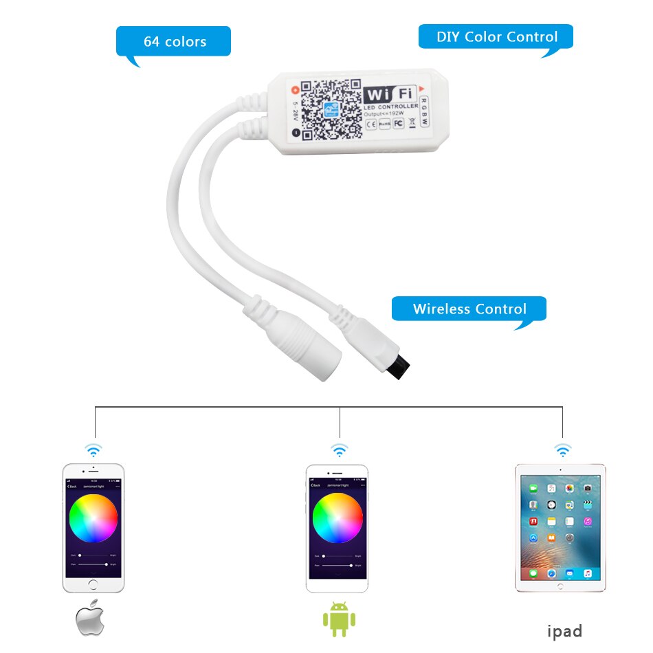 Magic home led-stripcontroller  dc5v 12v 24v bluetooth draadloze wifi-controller, rgb/rgbw ir rf voor 5050 ws2811 ws2812b pixels