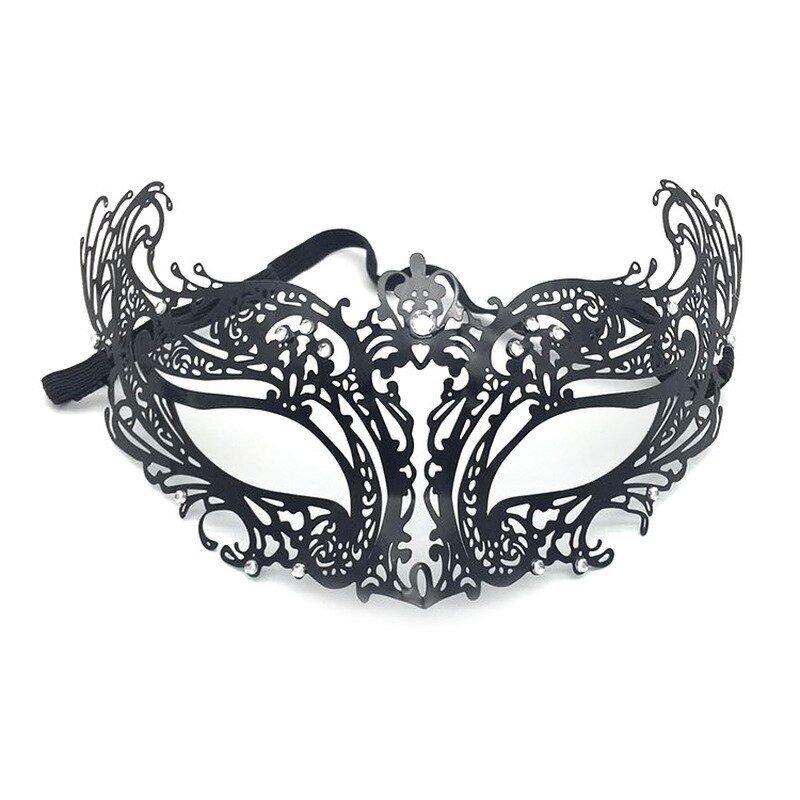 Masque vénitien Sexy en métal de avec diamants, fournitures de fête de danse