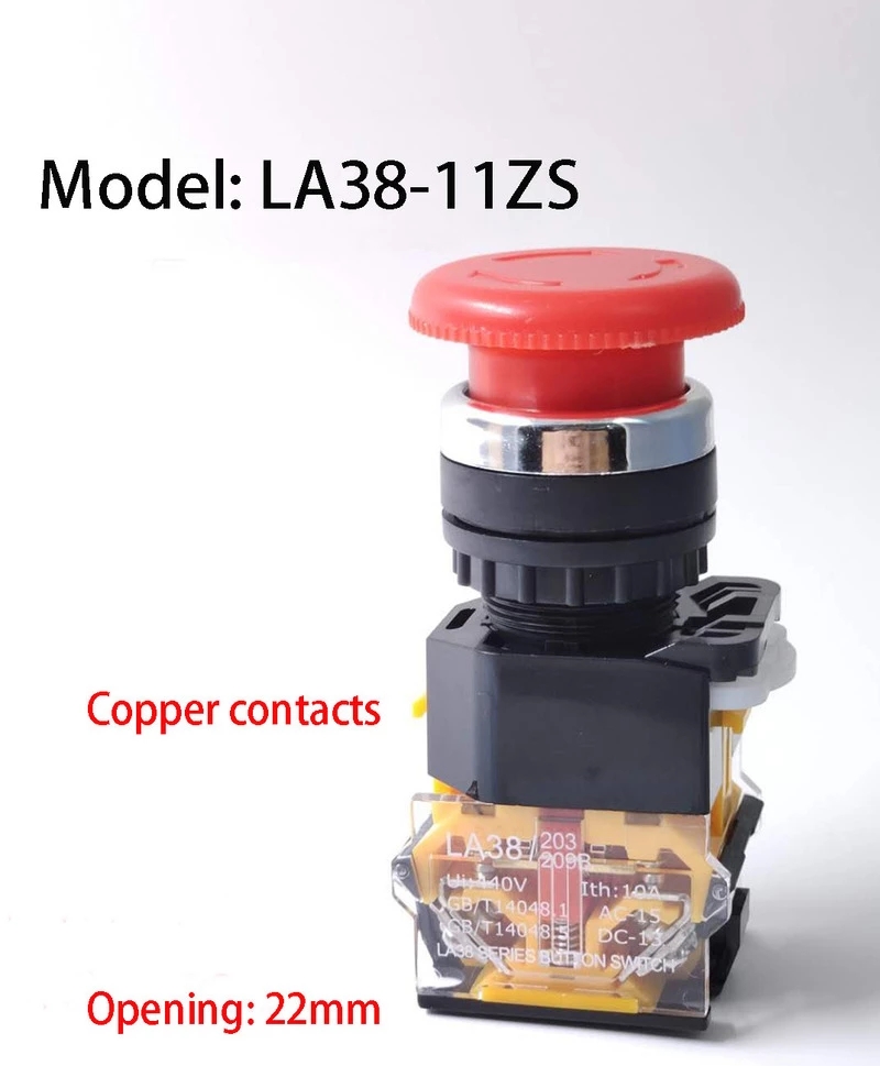 Milling Machine Grinder Lathe Emergency Stop Button Rotary Switch Suitable For Panel Aperture 22mm