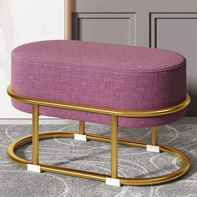 Nordic Metal Step Stool Modern Living Room Decorative Makeup Rectangle Bathroom Foot Stool Pedicure Tabouret Patio chair