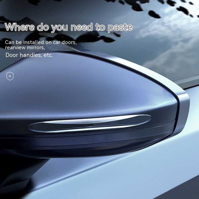 4pcs Invisible Waterproof Car Door Anti-Collision Scratch Strip Rearview Mirror Stickers Edge Transparent Handle Protector