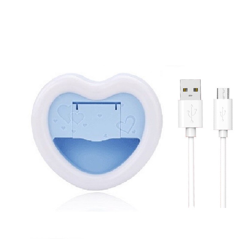 Anillo de luz para Selfie recargable con espejo grande, soporte para teléfono, para IPhone, Smartphone, Huawei, Xiaomi
