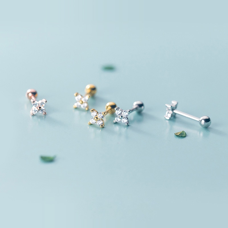 La Monada – boucles d'oreilles à clous pour femmes, bijoux à fleurs, coréen, minimaliste, en argent 925, 925