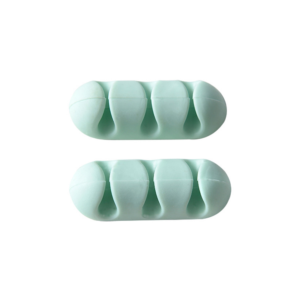 Soporte de almacenamiento de cables de silicona, organizador de escritorio para cables digitales, accesorios para el hogar, colorido, Uds.: B