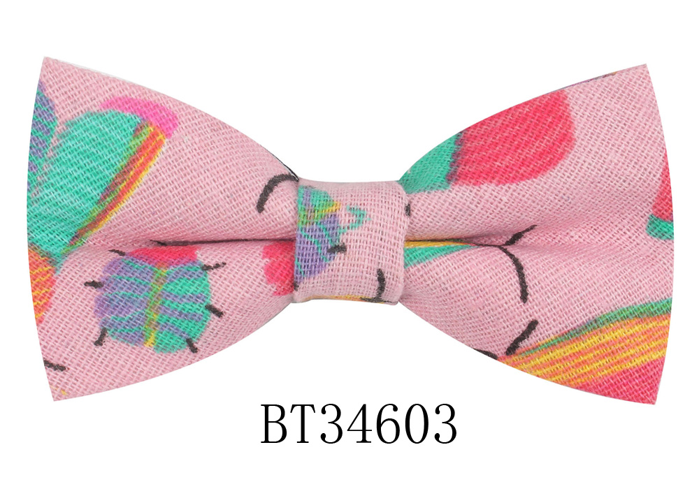 Pajarita Casual de lino y algodón para hombres y mujeres, pajarita con estampado de dibujos animados para adultos, pajaritas, pajaritas para boda: BT34603