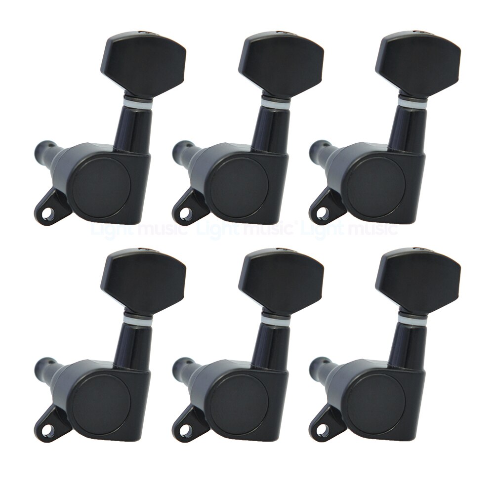 Guitar Tuning Pegs Tuners Machine Heads for Acoustic Electric Guitar Chrome Black Gold 3R3L 6R 6L Guitar Machine: Black 6L