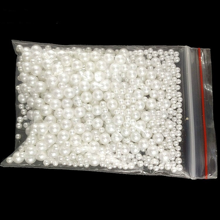 9g/pack 2.5-5mm Mixed Gradient Pearls Without Holes Resin Accessories Jewelry Fillings Mermaid Beads: white