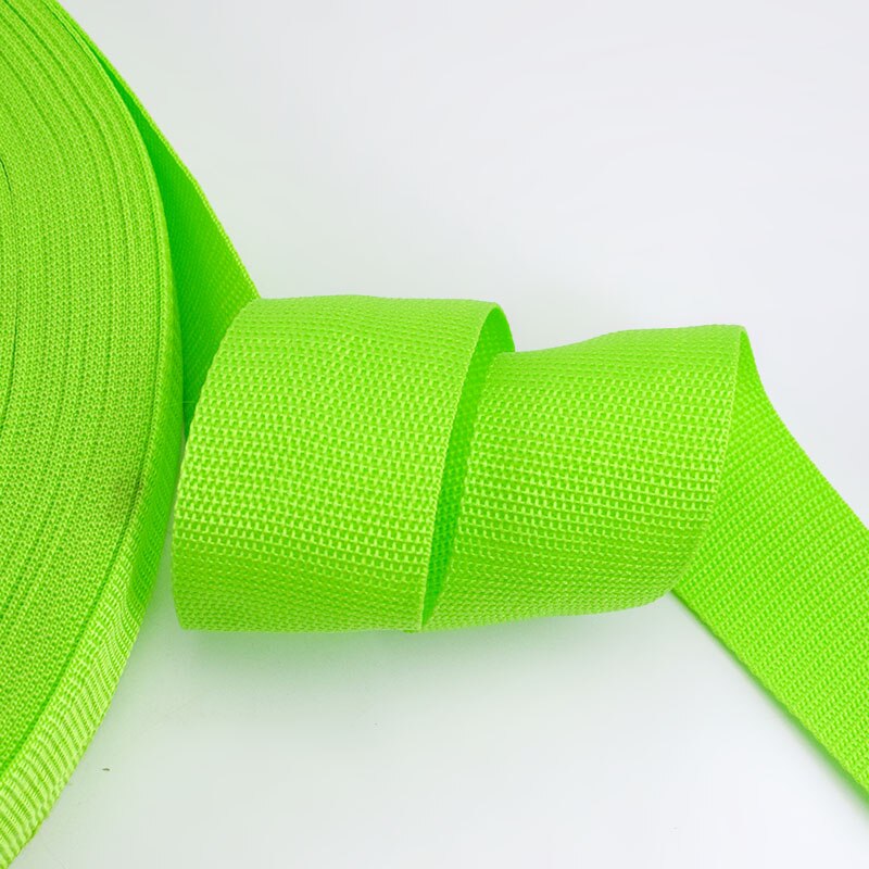 Meetee-Cinta de correas de 5 metros y 50mm de poliéster y nailon PP para correas de bolsa trenzada, para prendas de vestir y zapatos, banda para exteriores: green