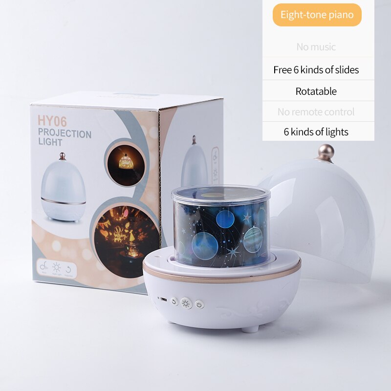 Lampada da notte proiettore universo cielo stellato rotante LED luce notturna altoparlante Bluetooth giocattoli musicali regalo educativo per bambini: A 8-Tone Piano