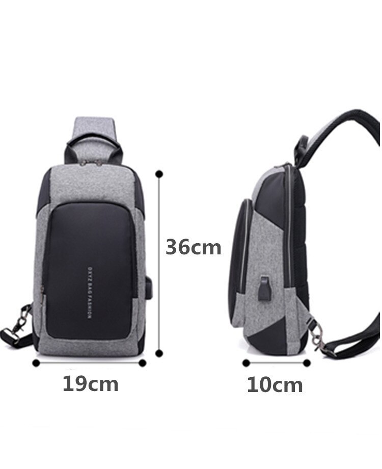 Chest Beach Bag For Men USB Charging Waterproof Pack Casual Crossbody Bolsa Feminina Sac Small Sling Single Shoulder Travel Male