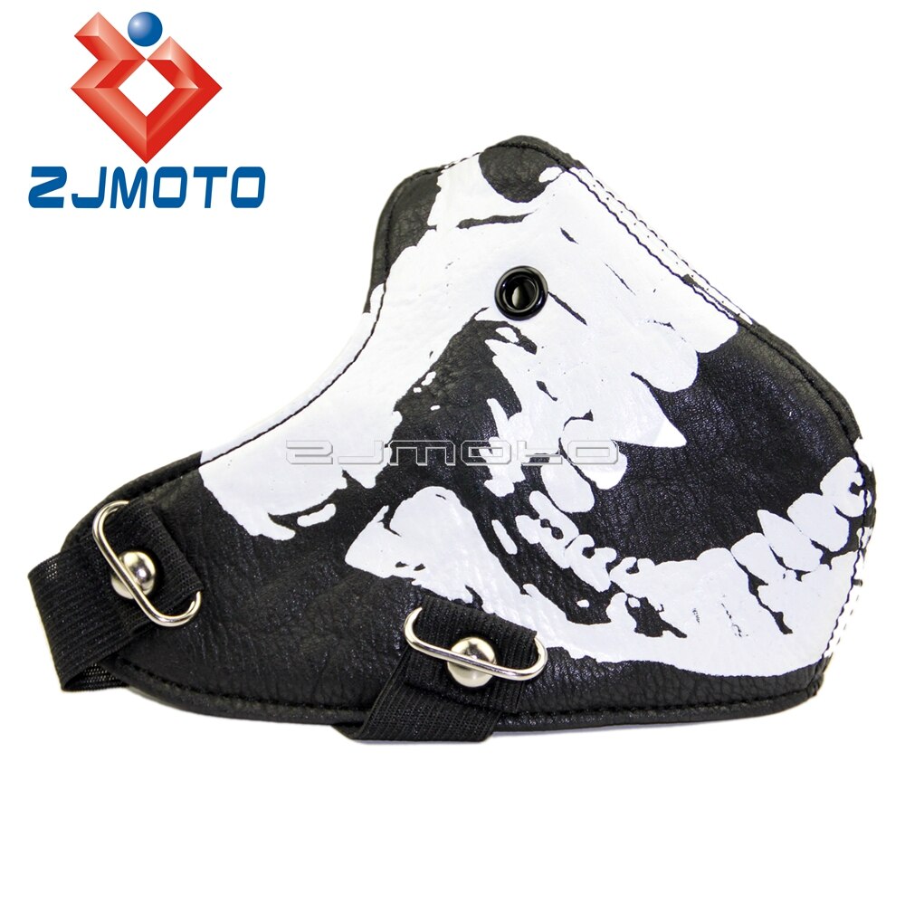 Cool Style Skull Teeth Steampunk Biker Mask Masquerade Leather Black Costume Men Gothic