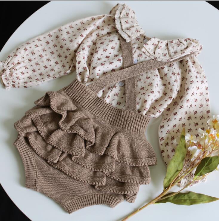 Stijl babymeisjes jongens gebreide romper herfst katoenen baby jumpsuit 6-24 maanden  qw360