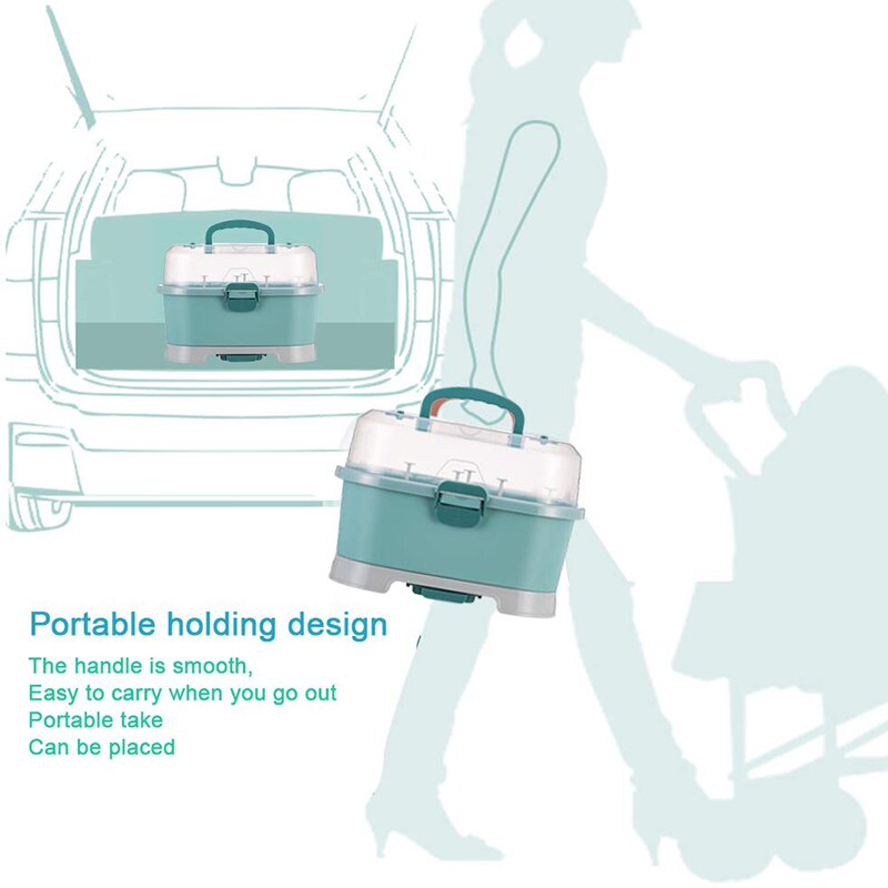 Baby Bottle Drying Rack Storage,Large Nursing Bottle Storage boxOrganizer with Cover,Portable Kitchen Cabinet Organizer