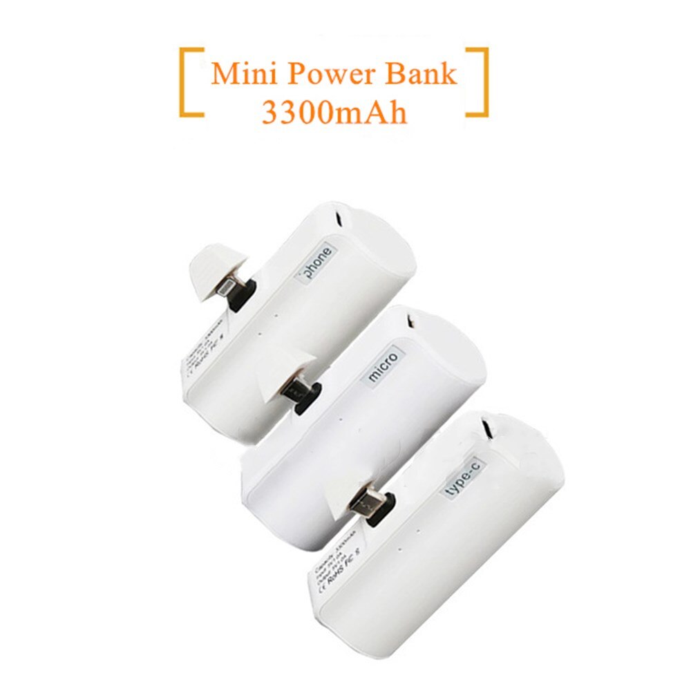 Mini banco de energía inalámbrico, cargador portátil de 3300mAh, batería externa para iPhone, Xiaomi, Huawei, Samsung, OPPO, USB C