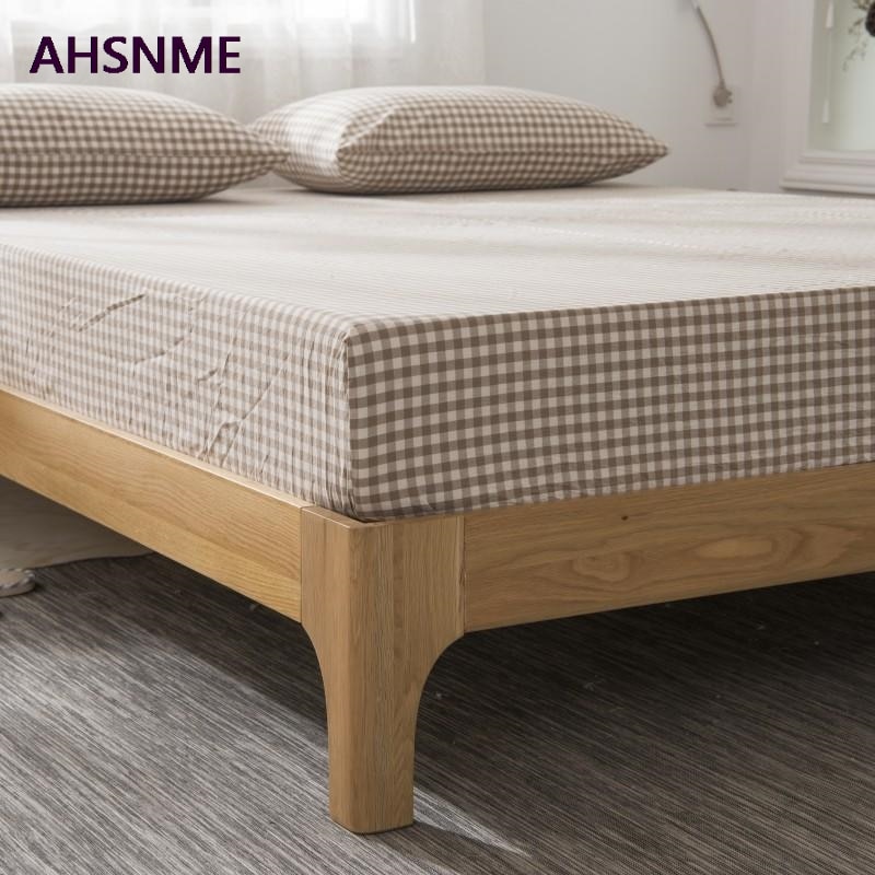 AHSNME-sábanas de algodón para ropa de cama súper suave, Sábana bajera Simple de rejilla de café fresca de verano, 90x20 0/120x20 0/180x200cm