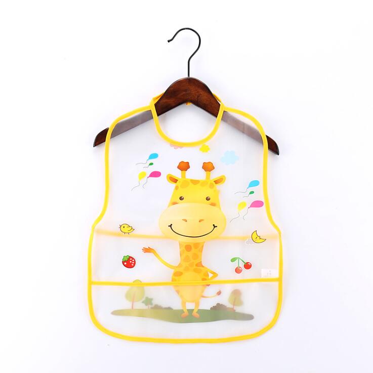 Adjustable Baby Bibs EVA Plastic Waterproof Lunch Feeding Bibs Baby Cartoon Feeding Cloth Children Baby Apron Babador de bebe