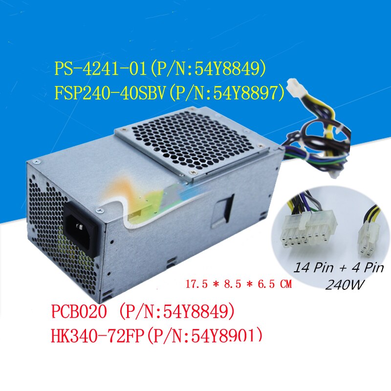 Nadalan Fuente de alimentación Compatible 14Pin 4Pin 240W HK340 72FP/PS 3181  02/PS 4241 02/HK280 71FP/PCB020/PCE008/PS 4241 01/FSP180 30SBV/FSP240 40SBV para H3050 Q75 Q77 A75 B75 M73 M82 M92P Serie