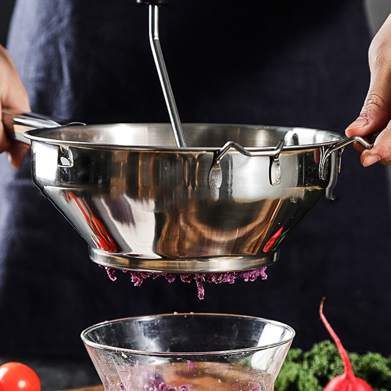Aardappel Pompoen Stamper Rvs Groente Fruit Puree Drukken Tool Molen Voedsel Maischen Keuken Accessoires
