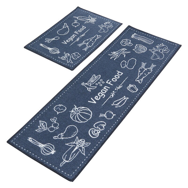 2 sztuk/zestaw naturalny lateks antypoślizgowy spód mata kuchenna pochłaniająca wodę poliestrowa podłoga w kuchni mata pochłaniająca olej dywanik kuchenny: B