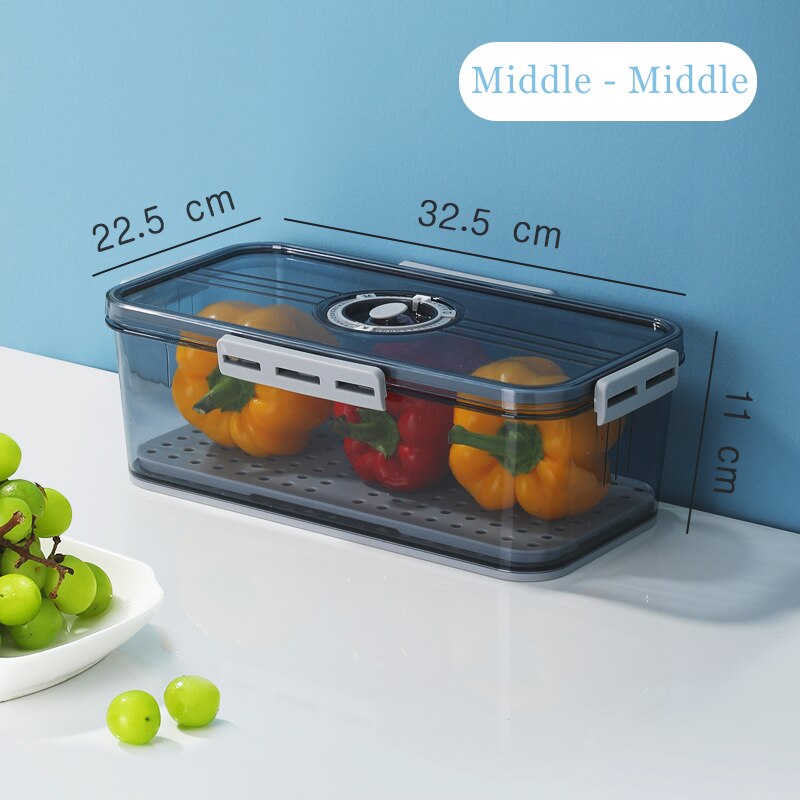 Food Storage Containers Refrigerator Stackable Kitchen Storage Box Airtight Keep Fresh Bins Transparent Fridge Pantry Organizer: Square 5