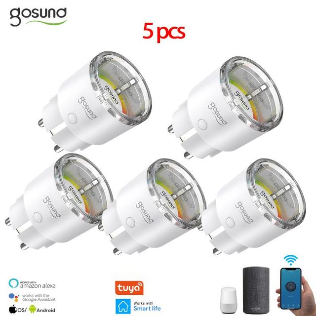 Tuya Gosund – prise intelligente WiFi, adaptateur ue 10A 220V, télécommande vocale sans fil, moniteur d&#39;alimentation, minuterie, pour Alexa Google Home