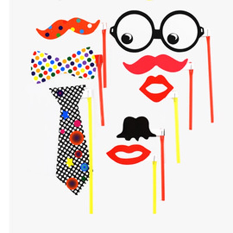 Funny Photo Booth DIY Photo Props Decoration Wedding Birthday Christmas Party Favor Mask Photography Event Supplies