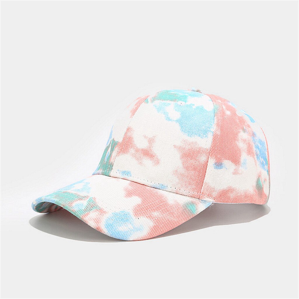 Tie-Dye Printing Ladies And Men's Baseball Caps Men And Women Couples Colorful Baseball Caps Adjustable Caps Sun Hats: WH