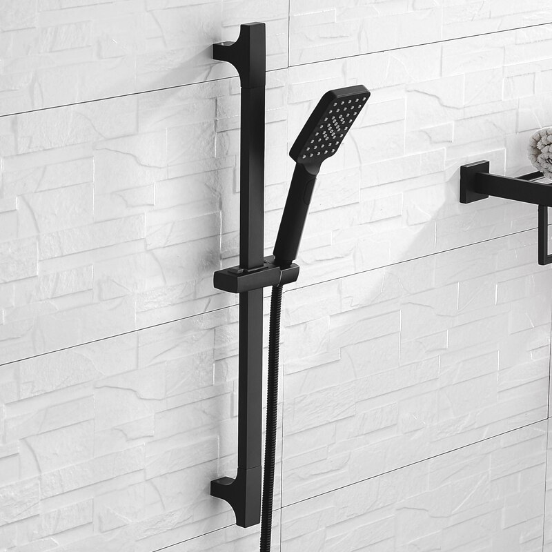 Zwart Douche Sliding Bar Wall Mounted Douche Bar Verstelbare Sliding Rail Set 3 Functie Douche Minimalistische Stijl