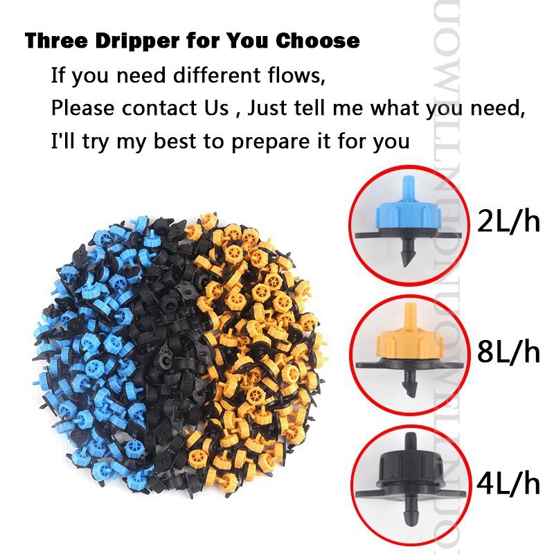 10 ~ 50m 1/4 tommers pe slange hagevanningssett grønnsakshage frukthage plante mikro drypp vanningssystem sett drypper