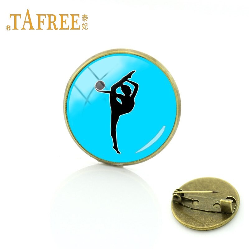 TAFREE Gymnastiek beweegt Glas cabochon dome art foto Broche sport liefhebbers gedenkteken broche kleding accessoires sieraden GY172: GY179