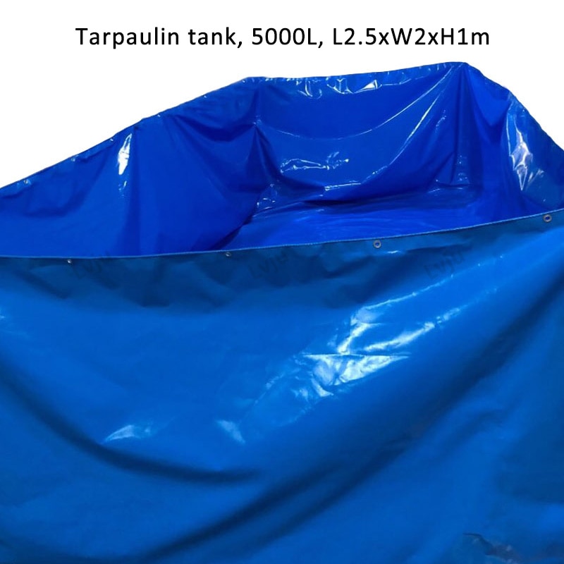 Lvju Rectangle Fish Tank 5000 Liter L2.5m x W2m x H1m Tarpaulin Fish Tank