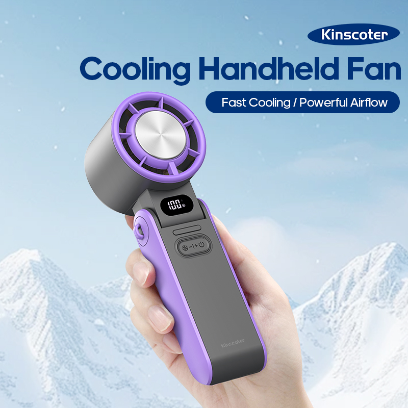Mini ventilador Turbo de refrigeración por aire de mano, ventilador recargable de alta velocidad de 3600mAh, ventilador eléctrico portátil de mano para exteriores con cordón