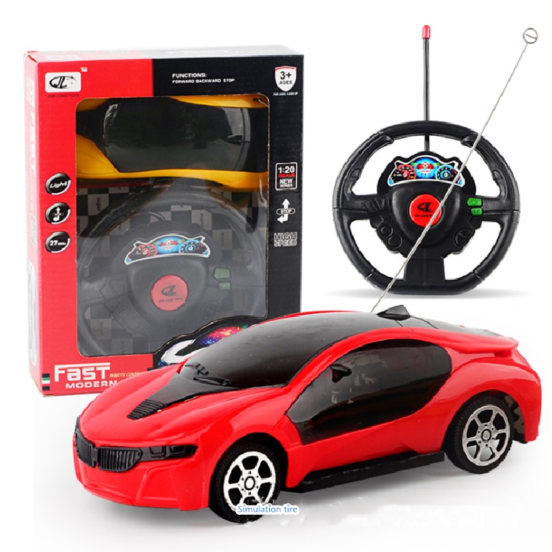 Agnicy 1:20 Two-channel Remote Control Car 3D Light Color Box Steering Wheel Stall Toy Car