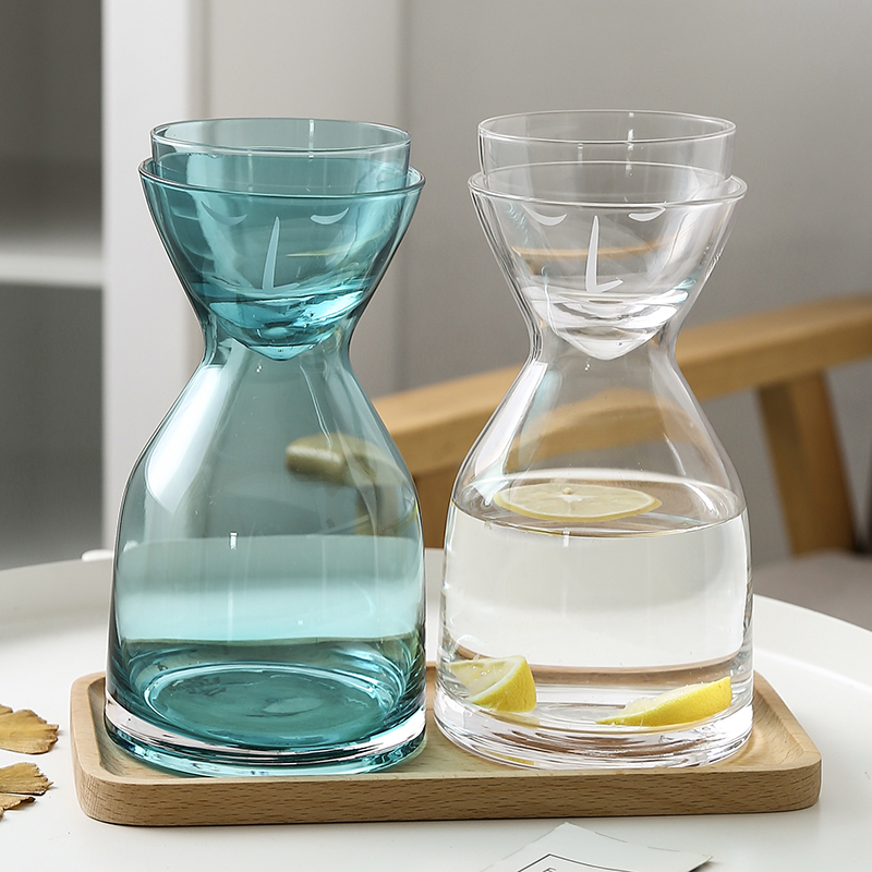 Glas vandflaske sæt med kop varmebestandig juice drik blomst te kander hjemmekontor kaffe bar drikkevarer