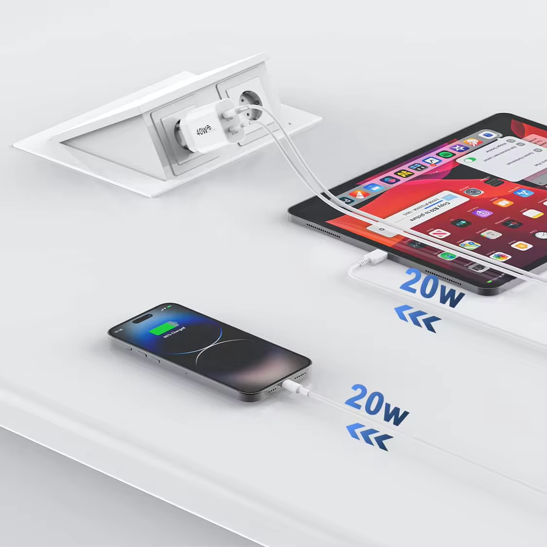 Para Apple Original 40W tipo C cargador rápido para iPhone 16 15 14 13 12 11 Pro Max Plus PD Cable de carga cargador accesorios de teléfono