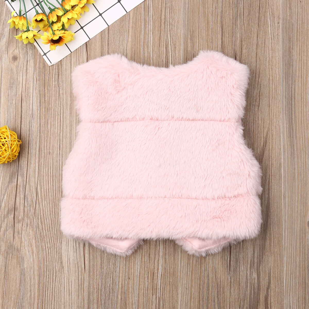 Baby Autumn Winter Clothing Pink Kid Girl Toddler Faux Fur Vest Gilet Winter Waistcoat Coat Body warmer Solid Fuzzy Top