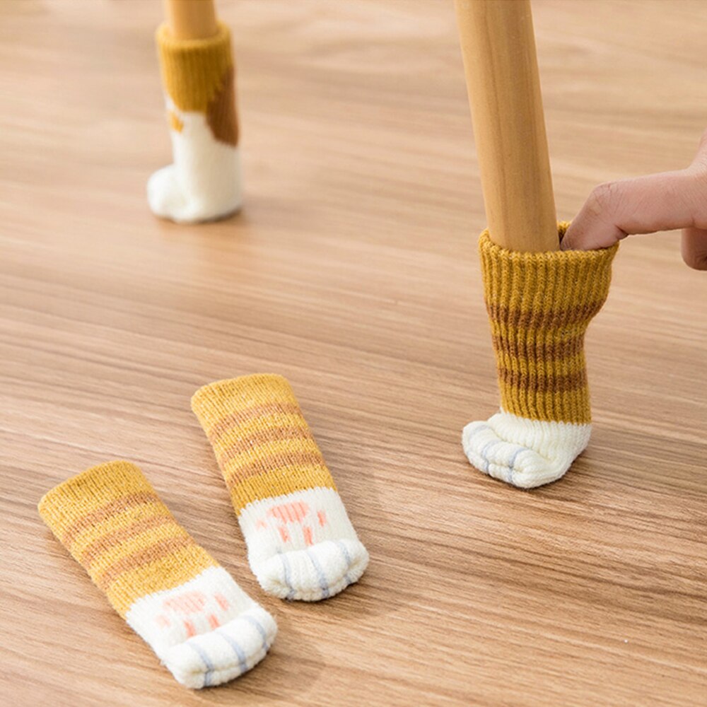 Nette Katze Füße Stuhl Socken Gestrickte Stuhl Beine Futter Socken Boden Protektoren Stumm Möbel Tisch Bein Protektoren Fuß Pads