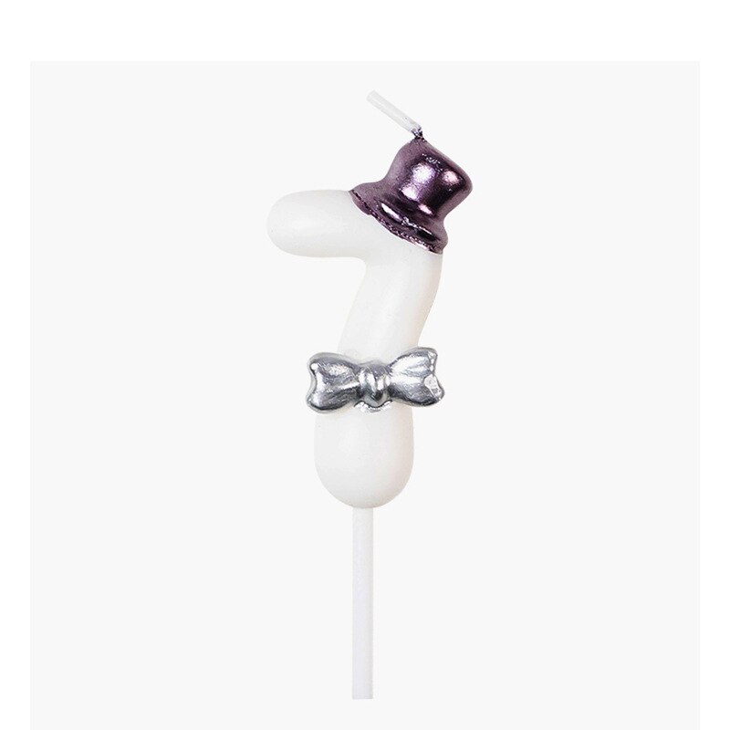 Bougie d'anniversaire numéro 0-9, 1 pièce, joyeux gâteau s pour fête, gâteau couronne/enfants, outils de décoration de mariage pour adultes: Top hat 7