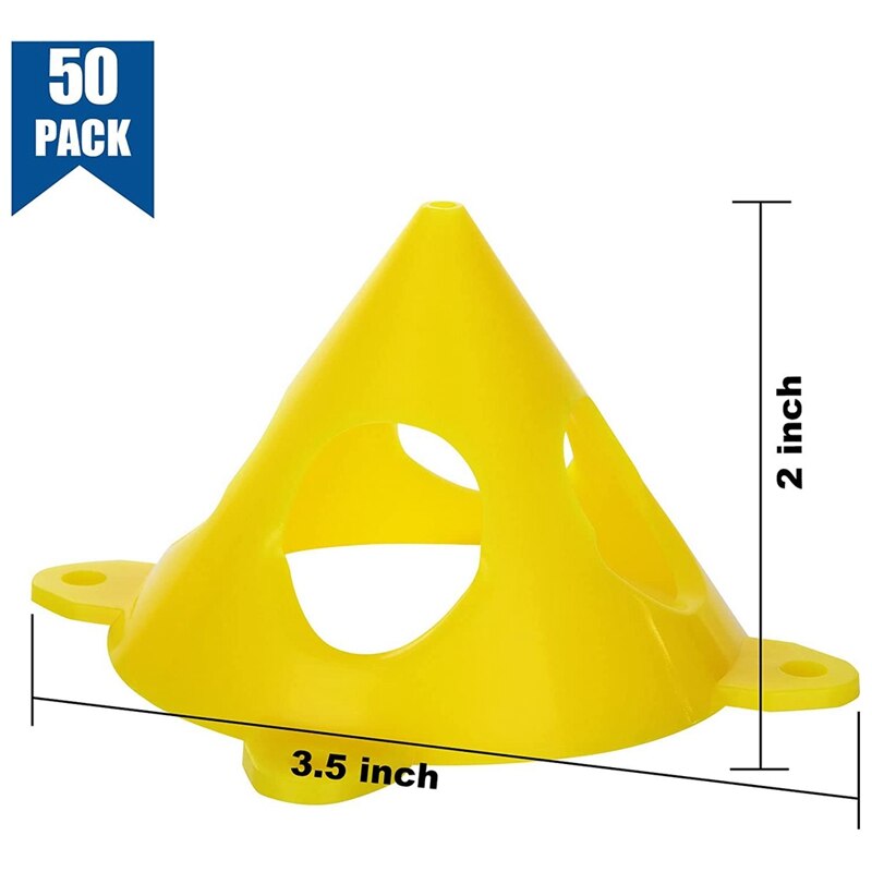 50 PCS Cône Jaune Toile et Porte D&#39;armoire Risers, 3.5 pouces X 2 pouces Pyramide, Peinture Acrylique Supports