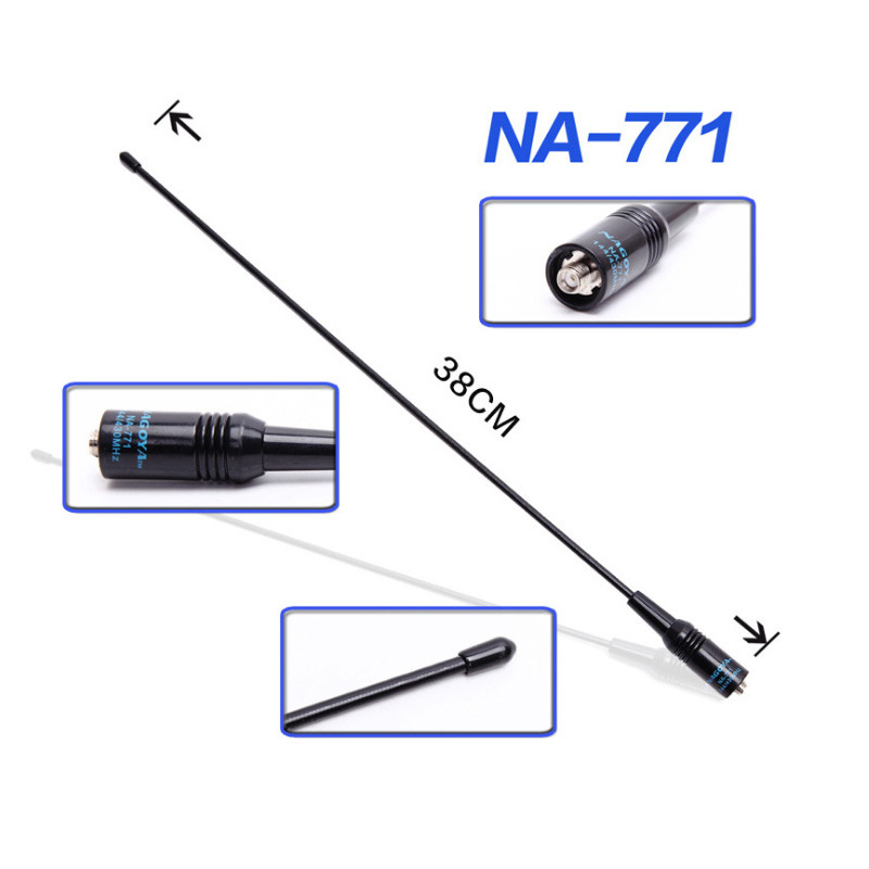 2pcs baofeng NA-771 SMA-F Walkie Talkie Antenna VHF UHF Dual Band 39cm For Kenwood Retevis H777 RT5R Baofeng UV 5R 888S UV-82