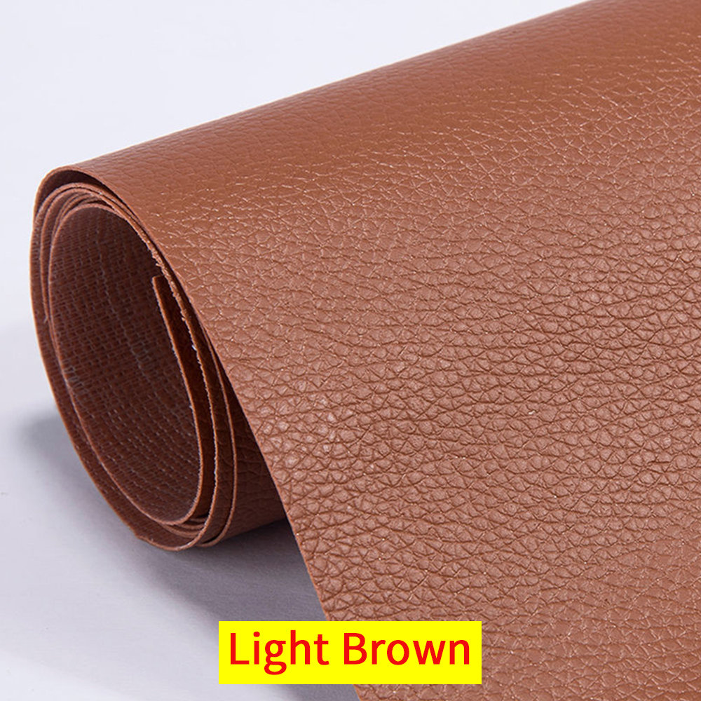 Cuir PU auto-adhésif pour siège de voiture, 20x30cm, tissu pour siège de voiture: Light Brown