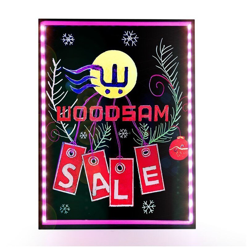 12"x16" Flashing Illuminated Erasable Neon LED Writing Board Menu Sign without Support YLW004