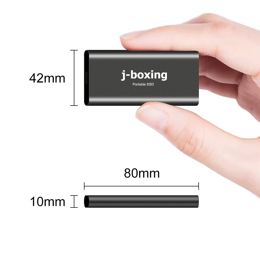 J-boxing External SSD 64GB Portable SSD High-Speed 128GB 256GB Solid State Drive, Read up to 200MB/s &amp; Write up to 120MB/s Black
